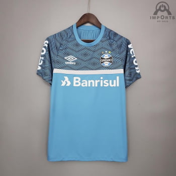 Camisa Grêmio 21/22 Treino + Patrocínios - Azul Água