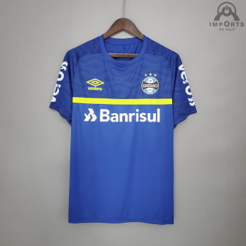 Camisa Grêmio 21/22 Treino + Patrocínios - Azul/amarelo
