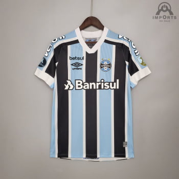 Camisa Grêmio I 21/22 Verão Torcedor Libertadores + Patrocínios + Personalização Grátis