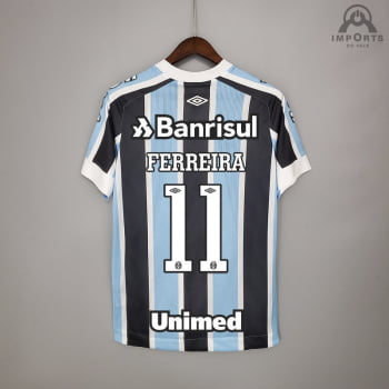 Camisa Grêmio I 21/22 Verão Torcedor Libertadores + Patrocínios + Personalização Grátis