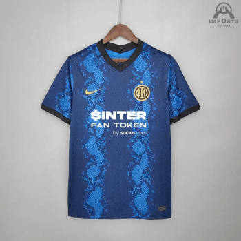 Camisa Inter de Milão I 21/22 Versão Torcedor + Patrocínios + Personalização Grátis 