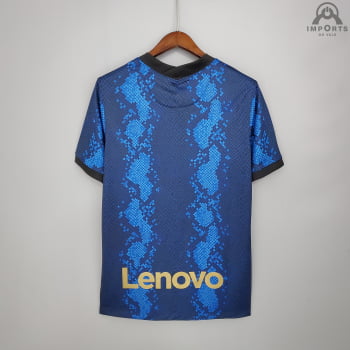 Camisa Inter de Milão I 21/22 Versão Torcedor + Patrocínios + Personalização Grátis 