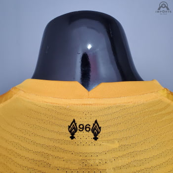 Camisa Liverpool 21/22 Goleiro Versão Jogador Amarela + Personalização Grátis 