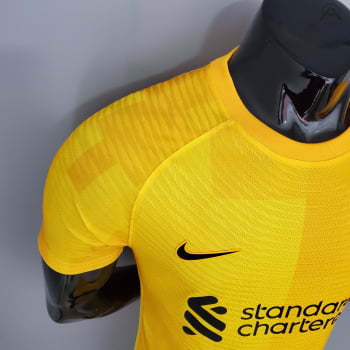 Camisa Liverpool 21/22 Goleiro Versão Jogador Amarela + Personalização Grátis 