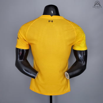 Camisa Liverpool 21/22 Goleiro Versão Jogador Amarela + Personalização Grátis 