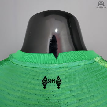 Camisa Liverpool 21/22 Goleiro Versão Jogador Verde + Personalização Grátis 