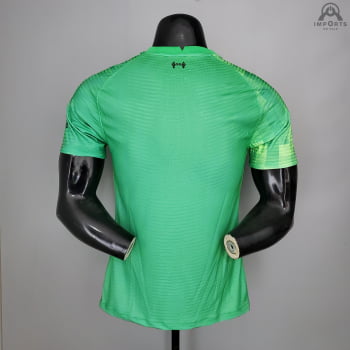 Camisa Liverpool 21/22 Goleiro Versão Jogador Verde + Personalização Grátis 