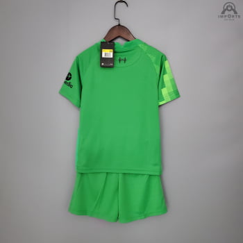 Kit Infantil Liverpool 21/22 Goleiro + Personalização Grátis 