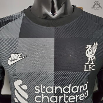 Camisa Liverpool 21/22 Goleiro Versão Jogador Cinza + Personalização Grátis