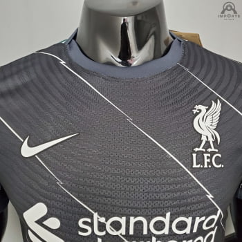 Camisa Liverpool 21/22 Versão Jogador Preta + Personalização Grátis