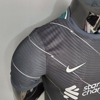 Camisa Liverpool 21/22 Versão Jogador Preta + Personalização Grátis