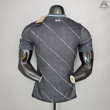 Camisa Liverpool 21/22 Versão Jogador Preta + Personalização Grátis