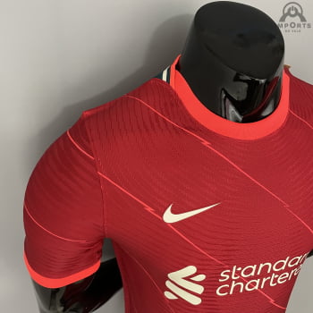 Camisa Liverpool I 21/22 Versão Jogador + Personalização Grátis