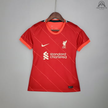 Camisa Liverpool I 21/22 Versão Feminina + Personalização Grátis