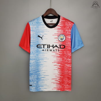 Camisa Pré-jogo Manchester City F.C. Masculina Azul - Camarote do Torcedor