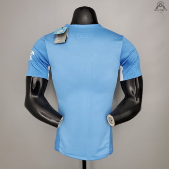 Camisa Manchester City I 21/22 Versão Jogador + Personalização Grátis