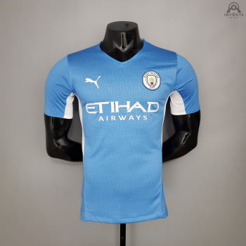 Camisa Manchester City I 21/22 Versão Jogador + Personalização Grátis