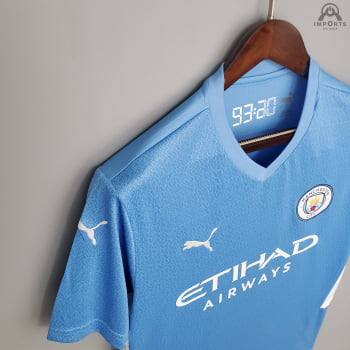 Camisa Manchester City I 21/22 Versão Torcedor + Personalização Grátis