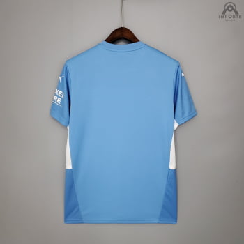 Camisa Manchester City I 21/22 Versão Torcedor + Personalização Grátis