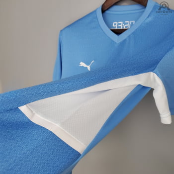 Camisa Manchester City I 21/22 Versão Torcedor + Personalização Grátis