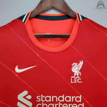 Camisa Manga Longa Liverpool I 21/22 + Personalização Grátis 