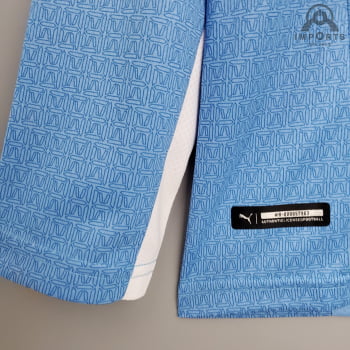 Camisa Manchester City I 21/22 Manga Longa + Personalização Grátis