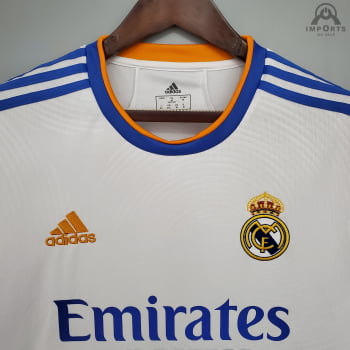 Camisa Manga Longa Real Madrid I 21/22 + Personalização Grátis
