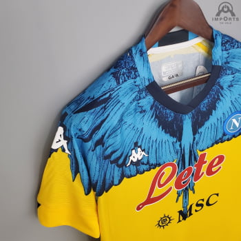 Camisa Napoli 21/22 Ed. Especial Amarela Versão Torcedor + Personalização Grátis