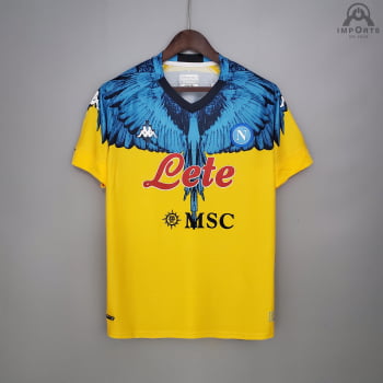 Camisa Napoli 21/22 Ed. Especial Amarela Versão Torcedor + Personalização Grátis Camisa Napoli 21/22 Ed. Especial Amarela Versão Torcedor + Personalização Grátis