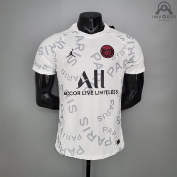Camisa Paris Saint-Germain 21/22 Treino Versão Jogador - Branca
