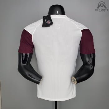 Camisa Paris Saint-Germain 21/22 Treino Versão Jogador - Branco e roxo