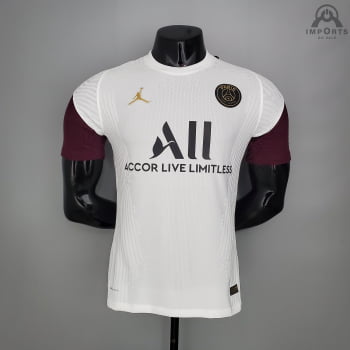 Camisa Paris Saint-Germain 21/22 Treino Versão Jogador - Branco e roxo