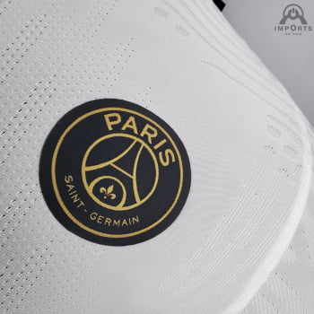 Camisa Paris Saint-Germain 21/22 Treino Versão Jogador - Branco e roxo