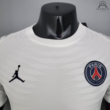Camisa Paris Saint-Germain 21/22 Versão Jogador Branca + Personalização Grátis