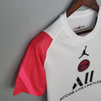 Camisa Paris Saint-Germain 21/22 Treino - Branco e rosa