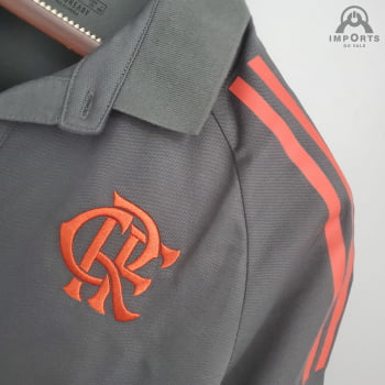 Camisa Gola Polo Flamengo 21/22 - Cinza/vermelho