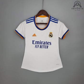 Camisa Real Madrid I 21/22 Versão Feminina + Personalização Grátis 
