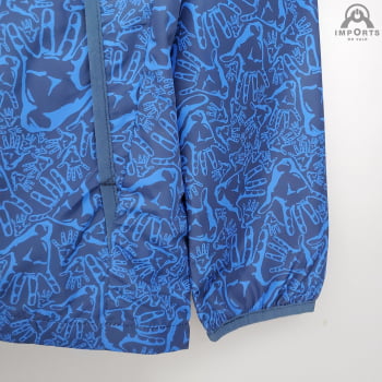 Jaqueta Corta-Vento Barcelona 21/22 - Azul Camuflado 