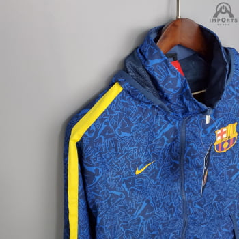 Jaqueta Corta-Vento Barcelona 21/22 - Azul Camuflado 