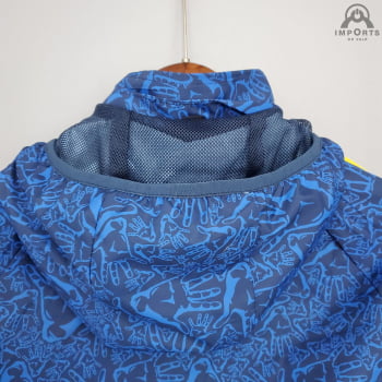 Jaqueta Corta-Vento Barcelona 21/22 - Azul Camuflado 