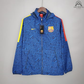 Jaqueta Corta-Vento Barcelona 21/22 - Azul Camuflado 