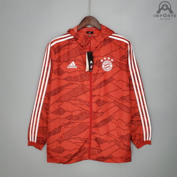 Jaqueta Corta-Vento Bayern de Munique 21/22 - Vermelho e branco