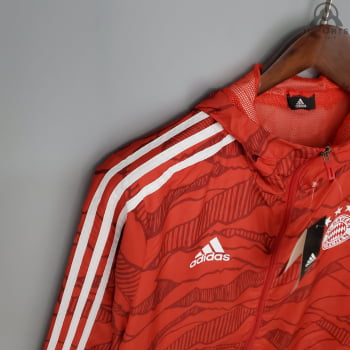 Jaqueta Corta-Vento Bayern de Munique 21/22 - Vermelho e branco