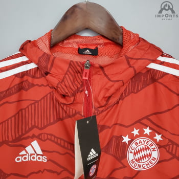 Jaqueta Corta-Vento Bayern de Munique 21/22 - Vermelho e branco