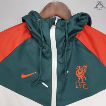 Jaqueta Corta-Vento Liverpool 21/22 - Verde, vermelho e branco