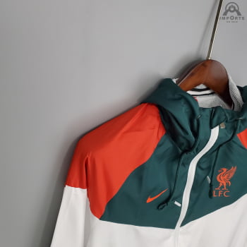 Jaqueta Corta-Vento Liverpool 21/22 - Verde, vermelho e branco