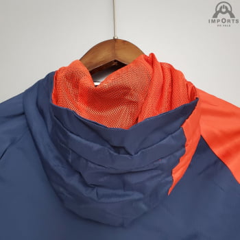 Jaqueta Corta-Vento Paris Saint-Germain (PSG) 21/22 - Branco, azul e vermelho 