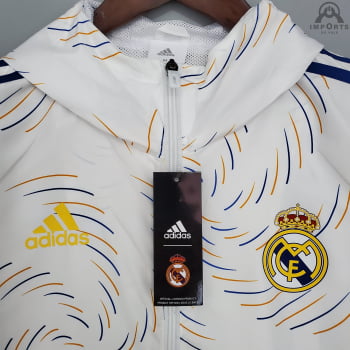 Jaqueta Corta-Vento Real Madrid 21/22 - Branco/colorido