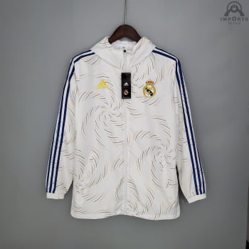 Jaqueta Corta-Vento Real Madrid 21/22 - Branco/colorido