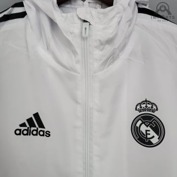 Jaqueta Corta-Vento Real Madrid 21/22 - Branco/preto